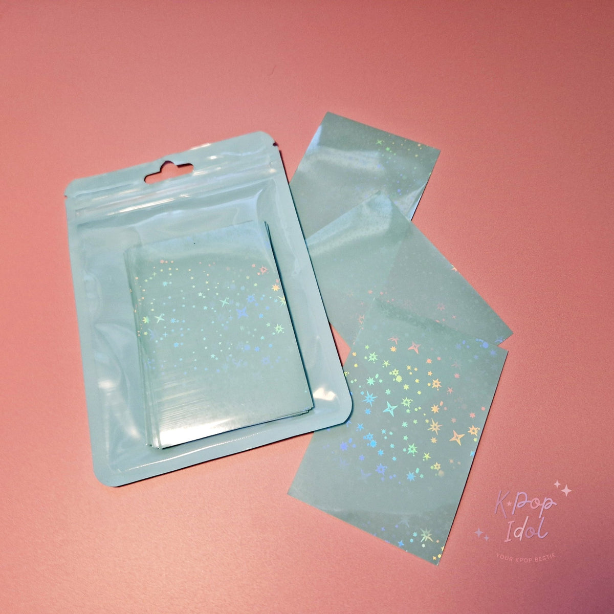 KPop Idol 20 Coloured Sleeves - Pistachio Macaron Star Holo - KPop Idol