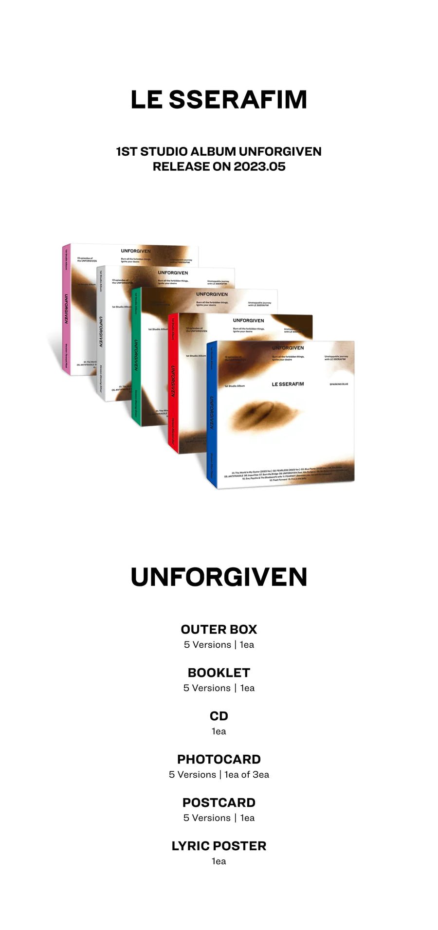 LE SSERAFIM 1st Studio Album [UNFORGIVEN] (COMPACT ver.) - KPop Idol