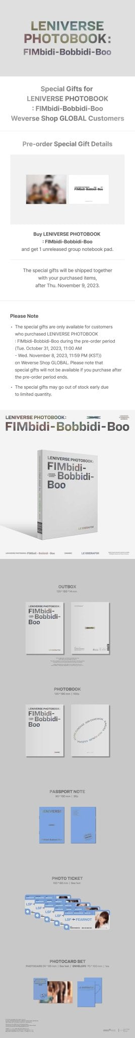 Le Sserafim - Leniverse Photobook: FIMbidi - Bobbidi - Boo - KPop Idol