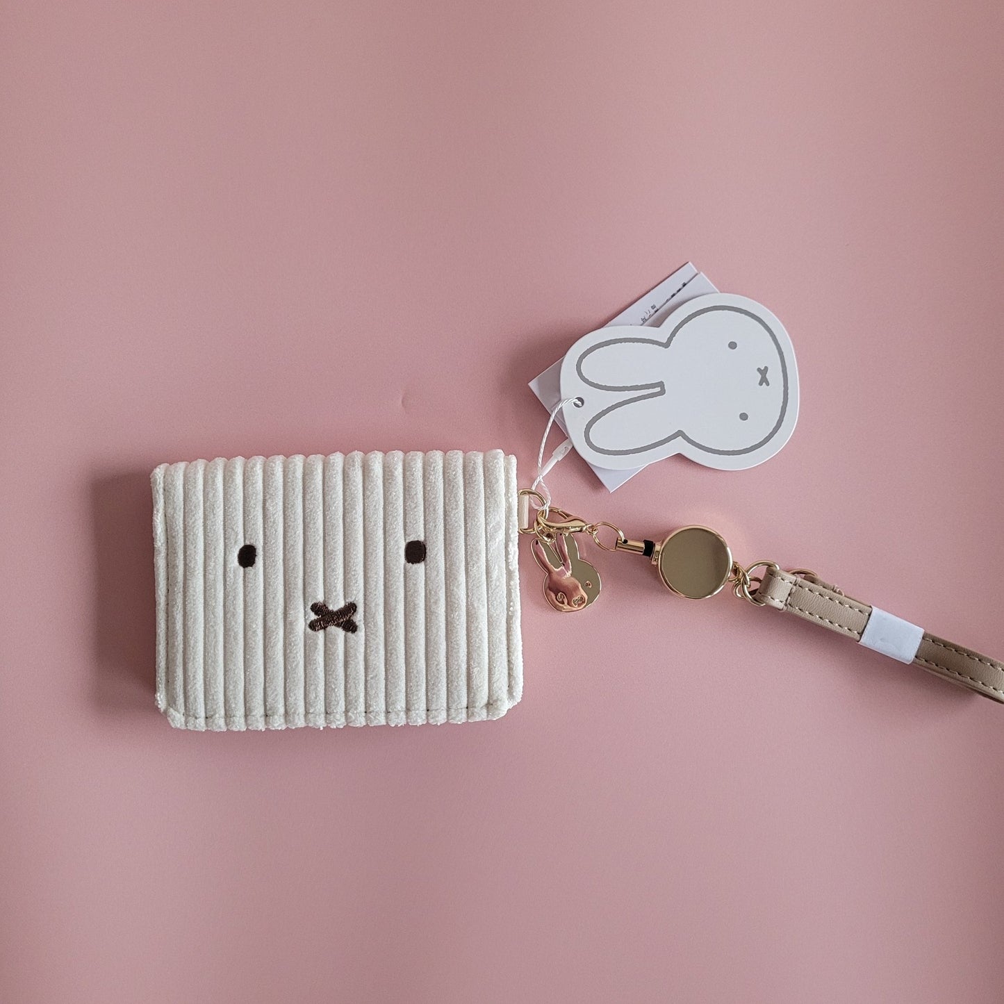 Miffy : Corduroy Bifold Pass Holder - Cream - KPop Idol