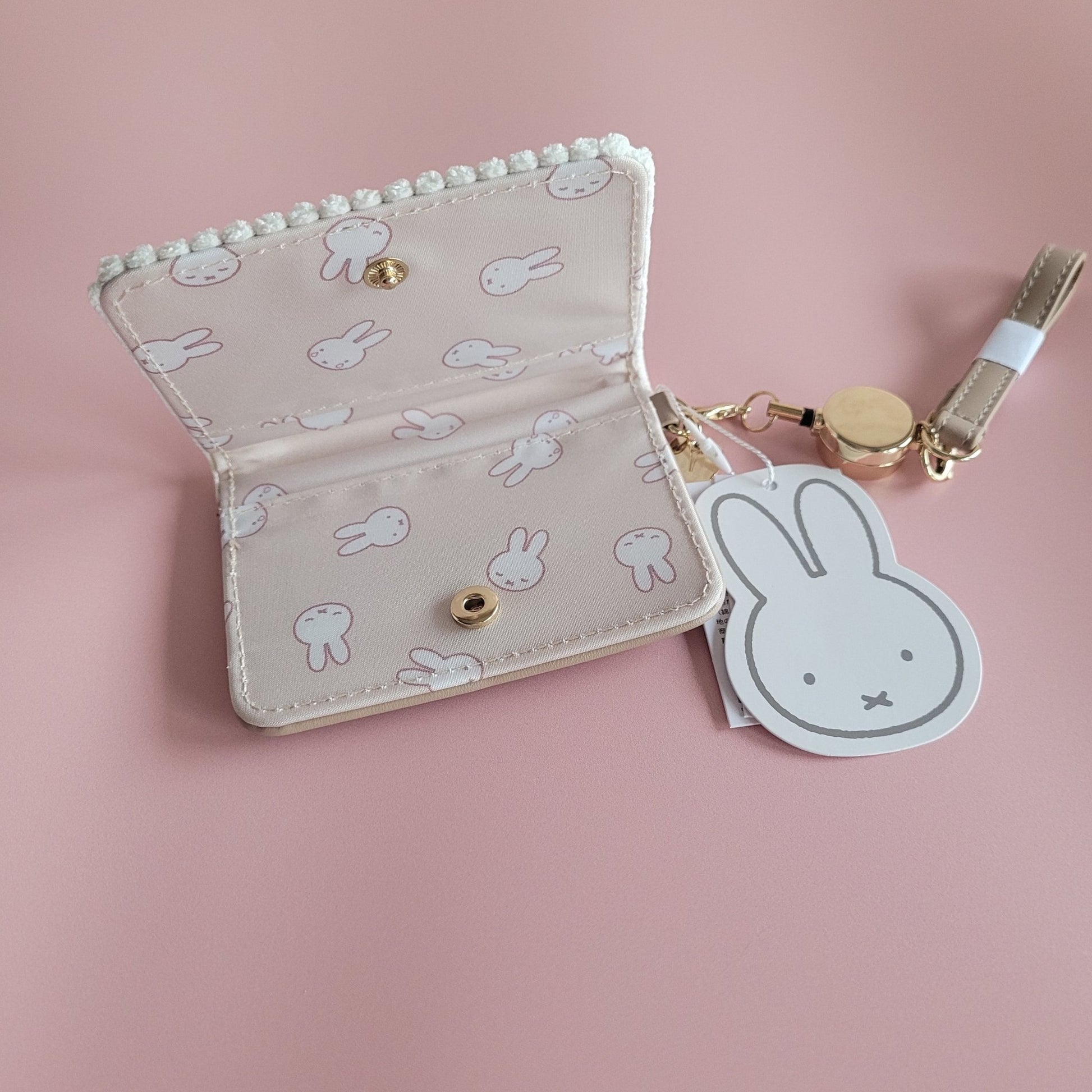 Miffy : Corduroy Bifold Pass Holder - Cream - KPop Idol