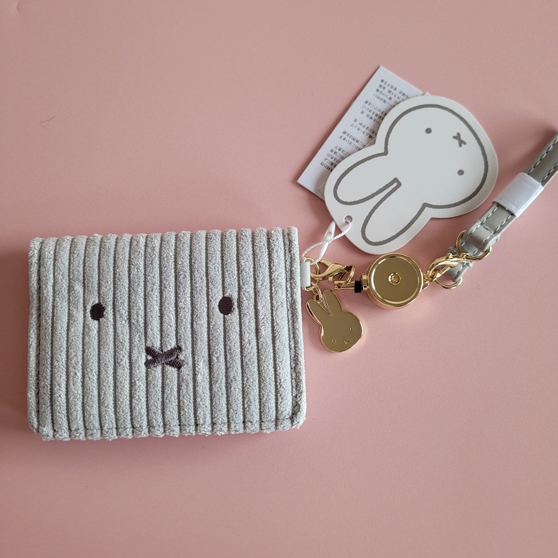 Miffy : Corduroy Bifold Pass Holder - Grey - KPop Idol