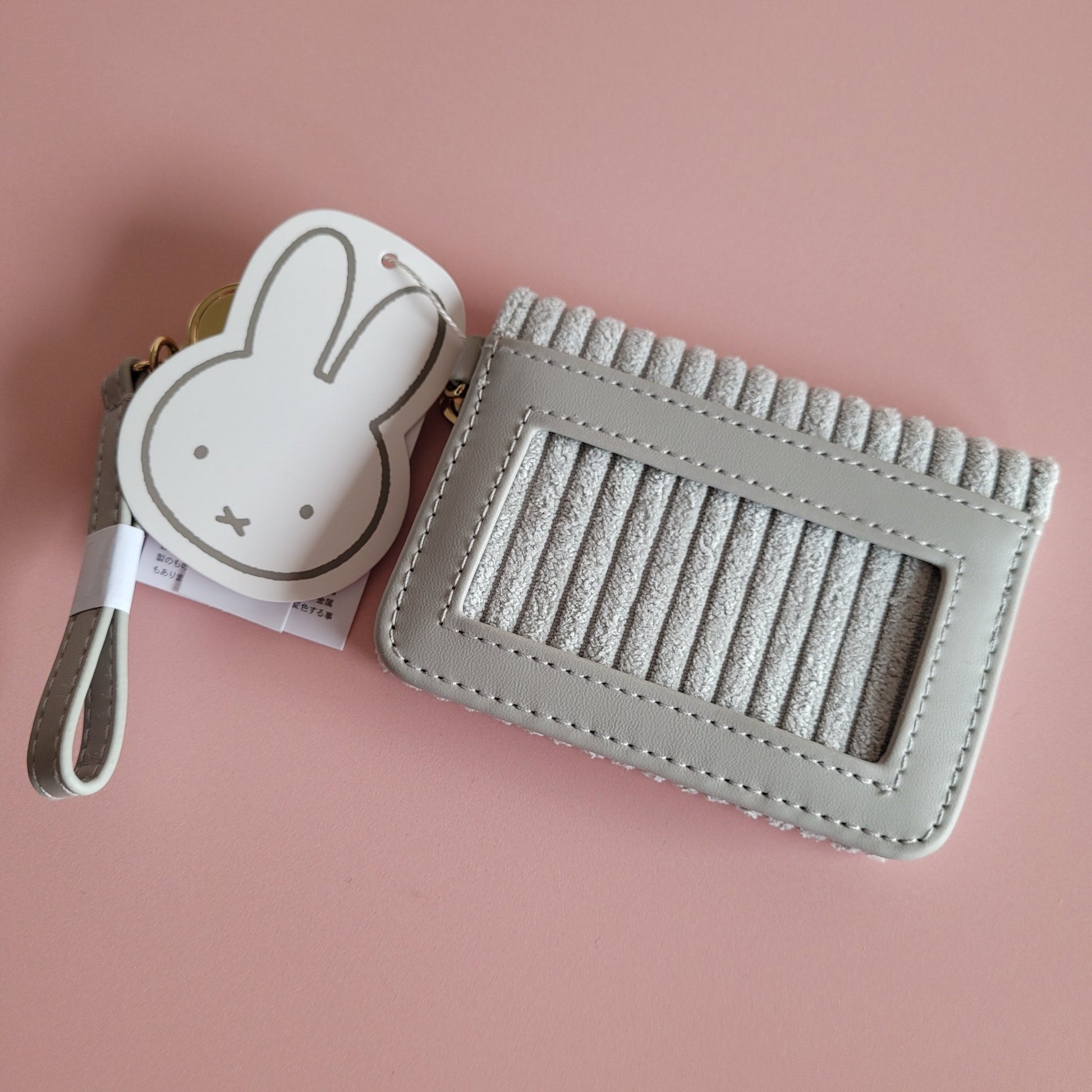 Miffy : Corduroy Bifold Pass Holder - Grey - KPop Idol