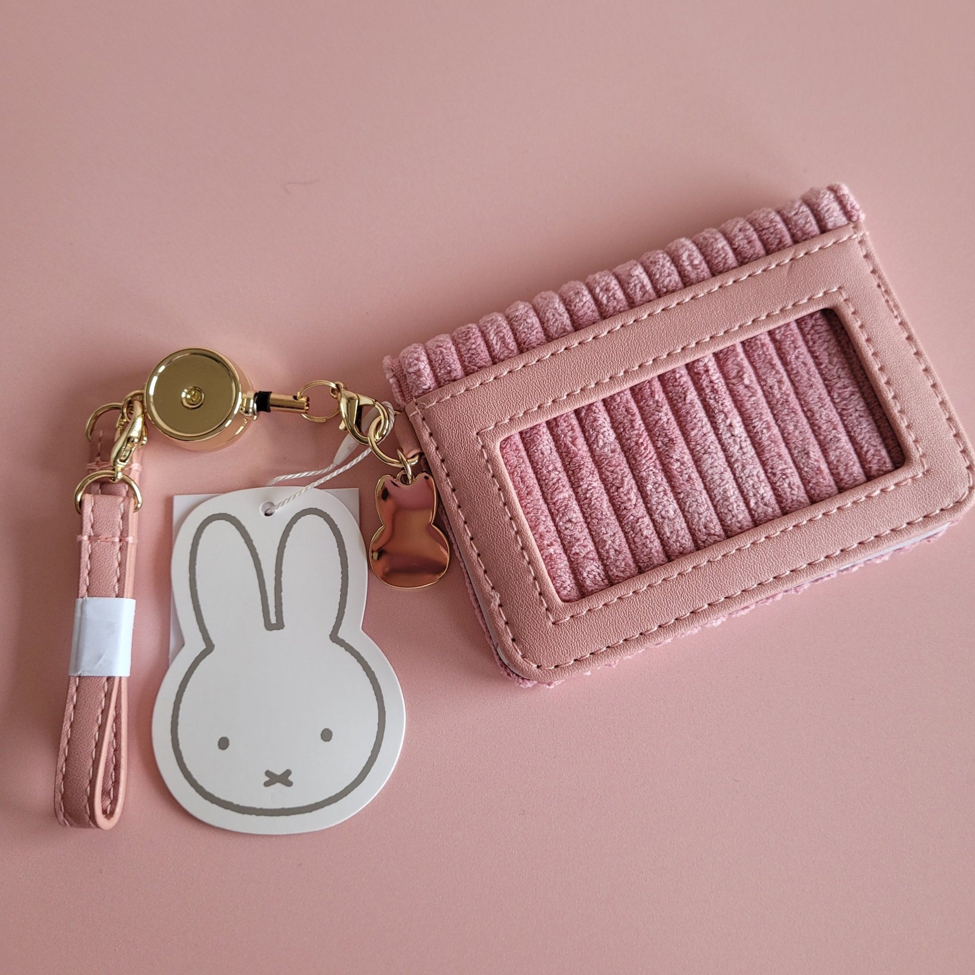 Miffy : Corduroy Bifold Pass Holder - Pink - KPop Idol