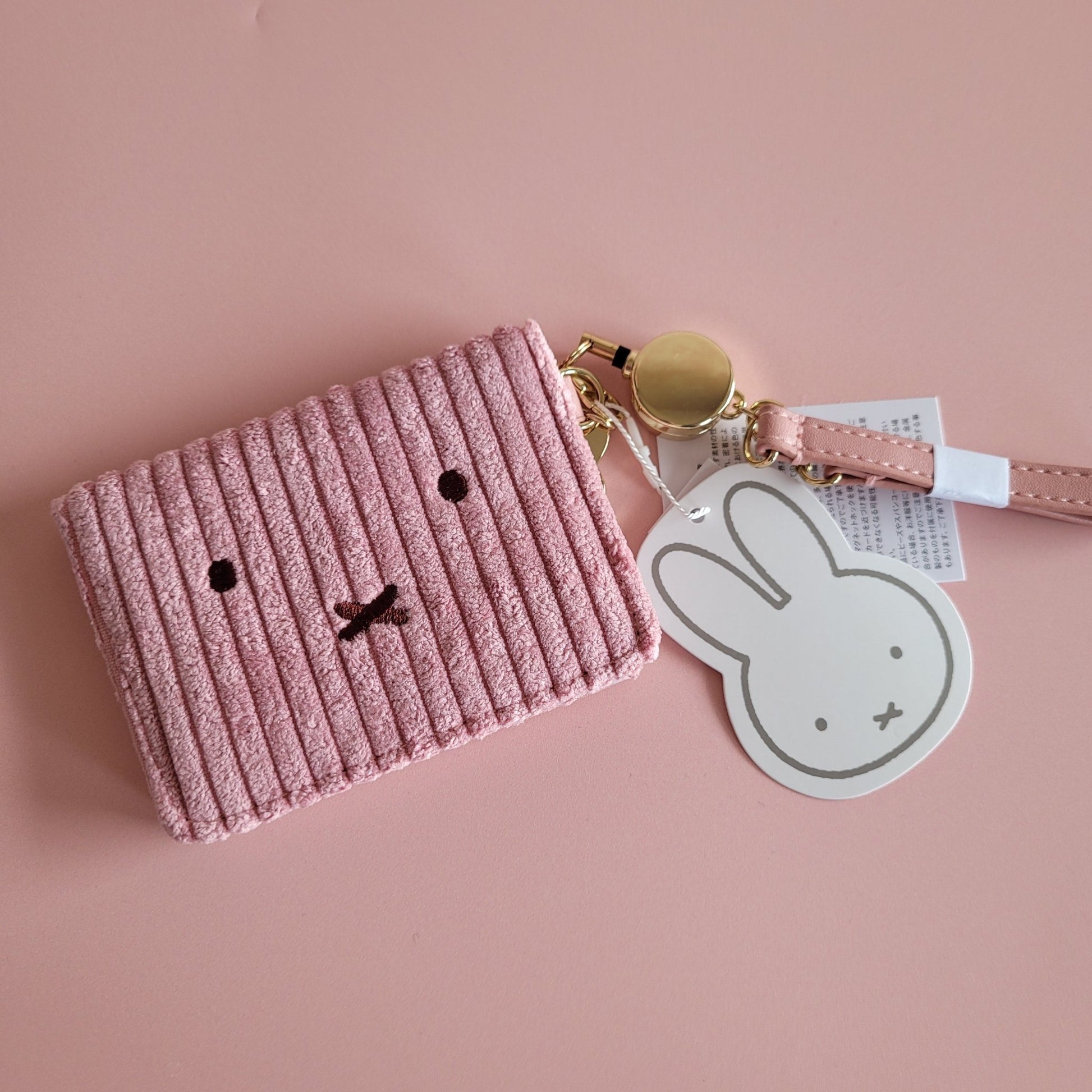Miffy : Corduroy Bifold Pass Holder - Pink - KPop Idol