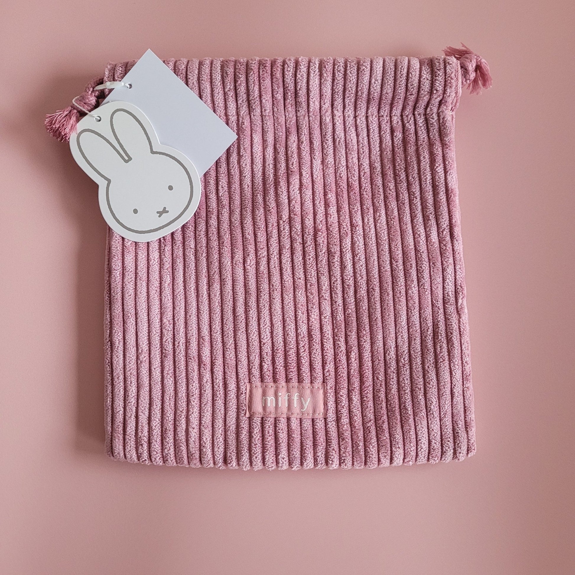 Miffy : Corduroy Drawstring Bag - Pink - KPop Idol