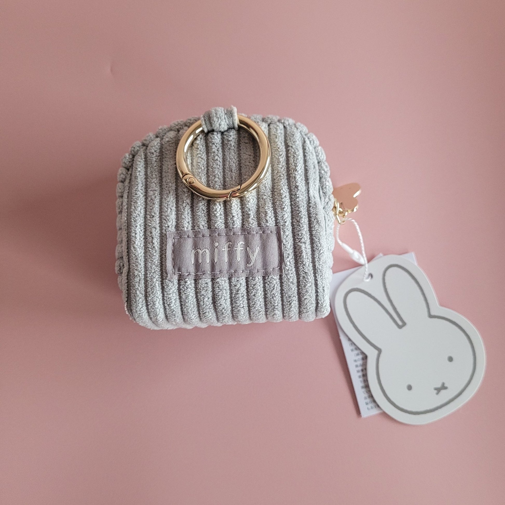 Miffy - Corduroy Mini Pouch - Grey - KPop Idol