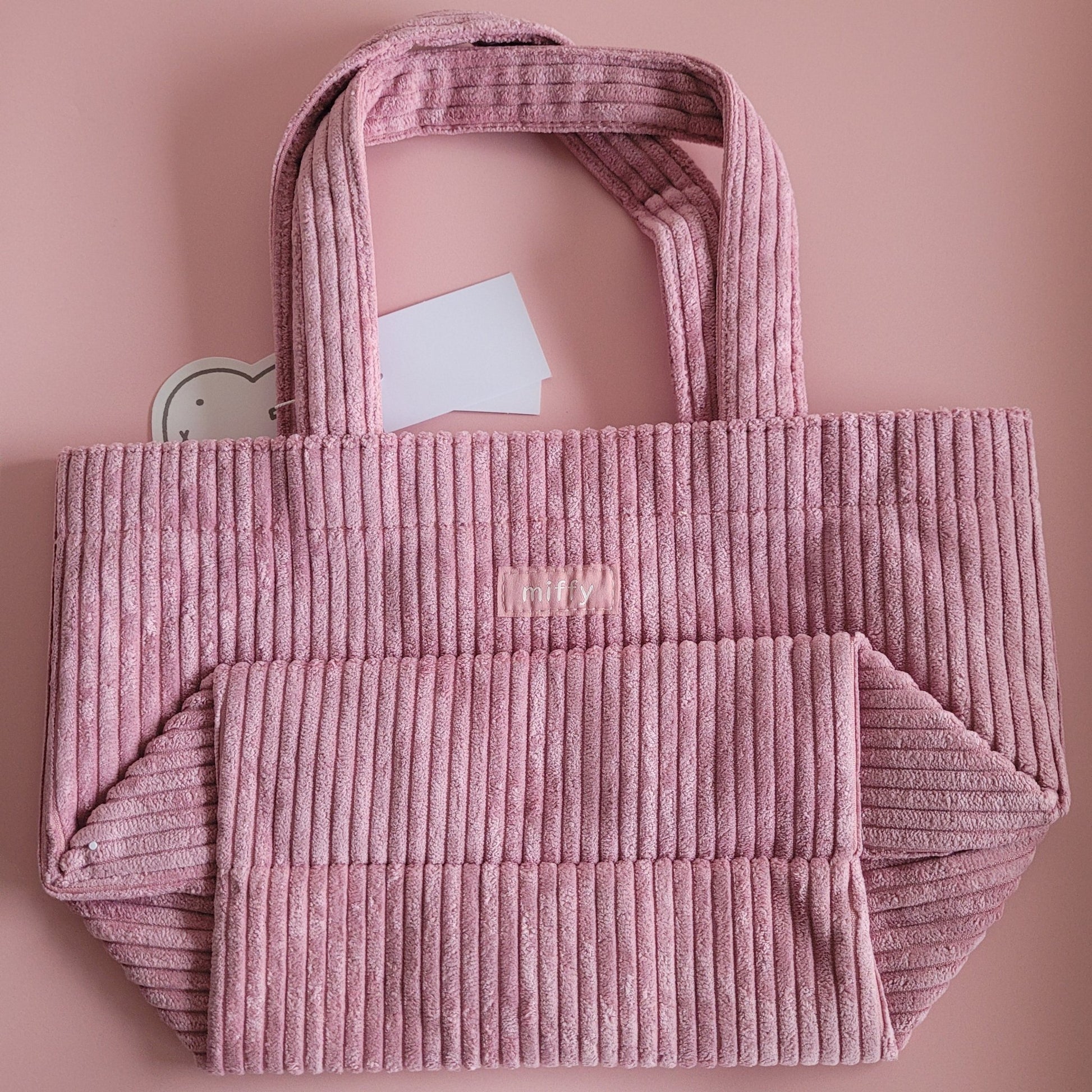 Miffy : Corduroy Tote Bag - Pink - KPop Idol