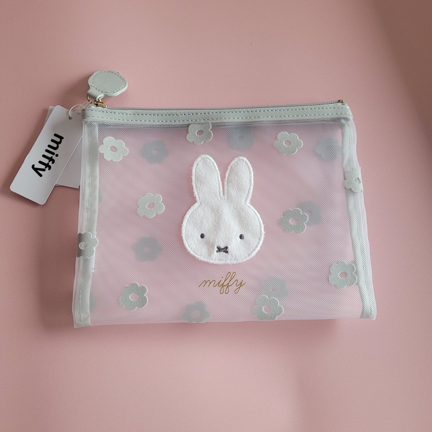 Miffy : Mesh Flat Pouch - Grey - KPop Idol