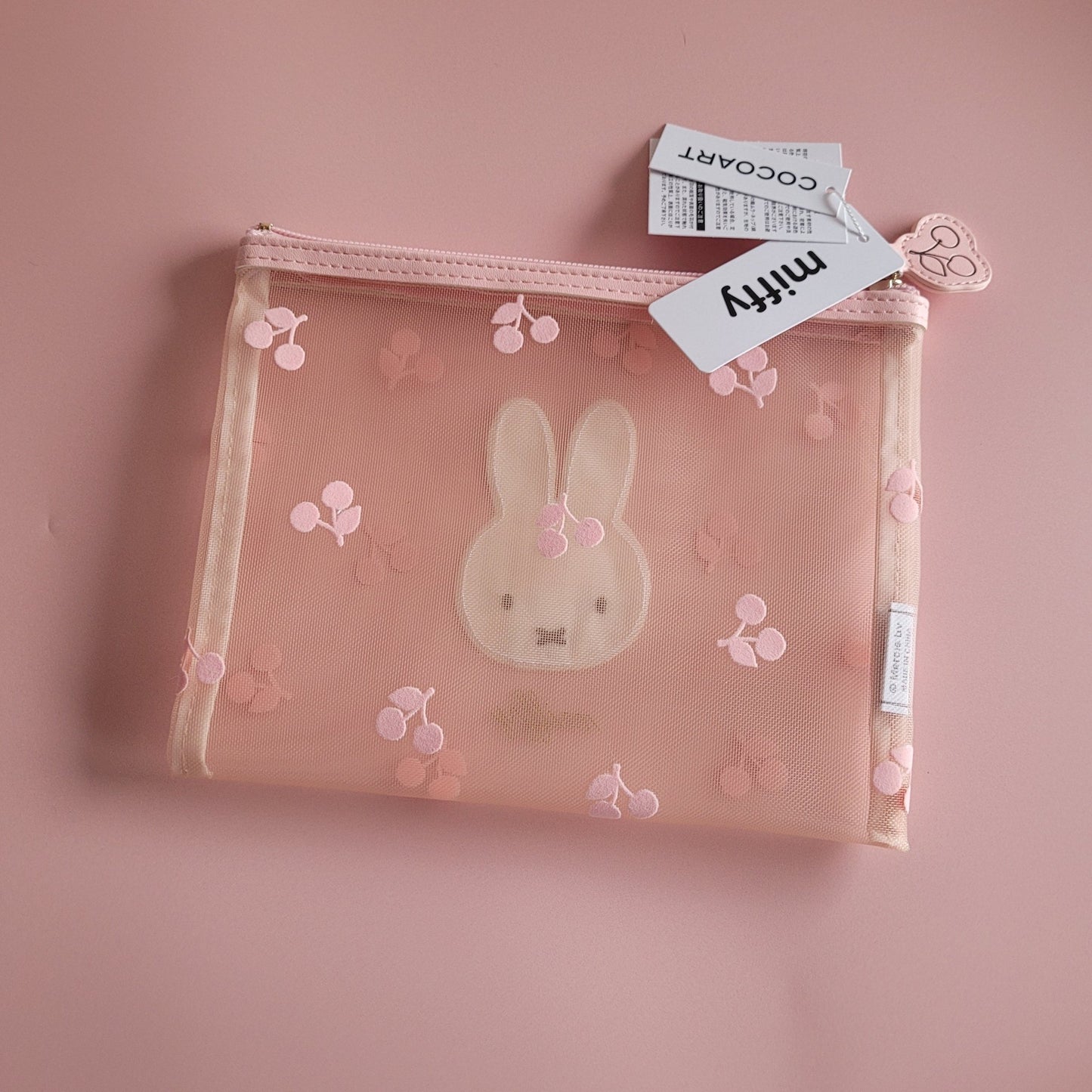 Miffy : Mesh Flat Pouch - Pink - KPop Idol