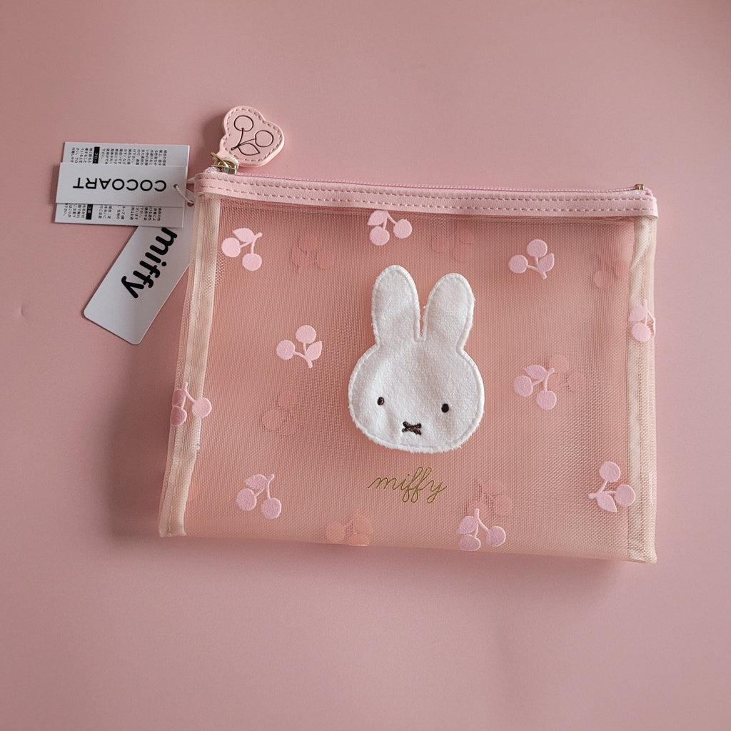 Miffy : Mesh Flat Pouch - Pink - KPop Idol