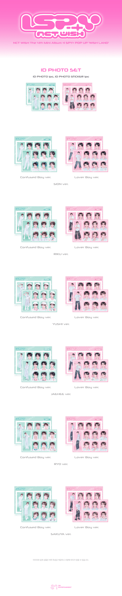 ⏳ NCT Wish - I Spy Pop Up Wish Land Official MD: ID PHOTO SET - KPop Idol