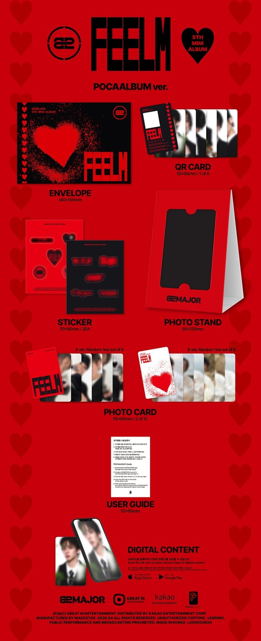 (Pre Order) 82Major - FeelM: Poca ver. - KPop Idol