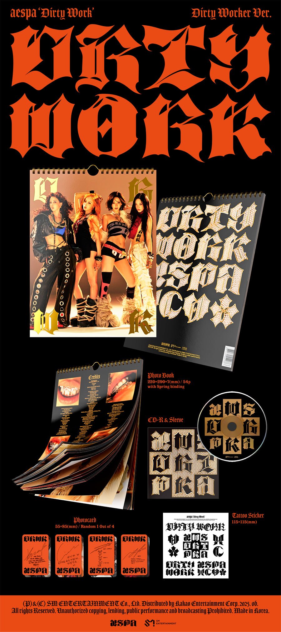 (Pre Order) Aespa - Dirty Work - Dirty Worker Version with Soundwave POB - KPop Idol