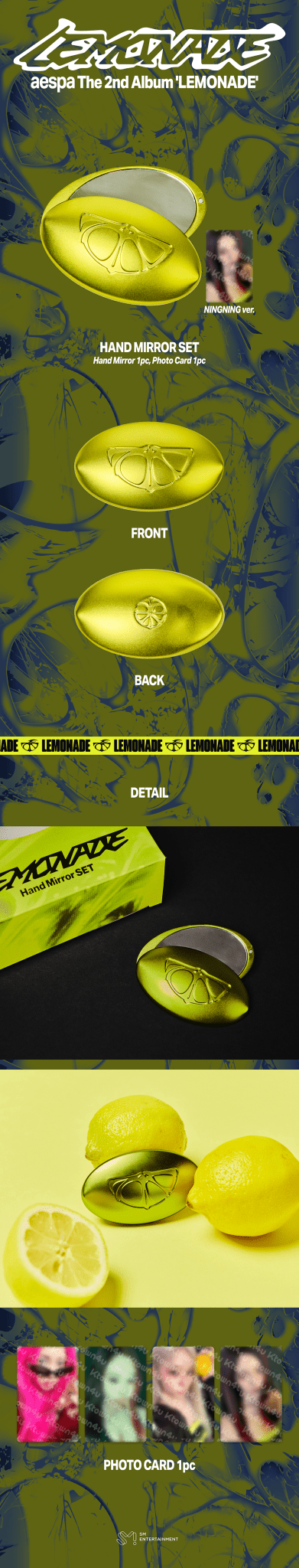 (Pre Order) aespa - Make it Lemonade Official MD - HAND MIRROR SET - KPop Idol