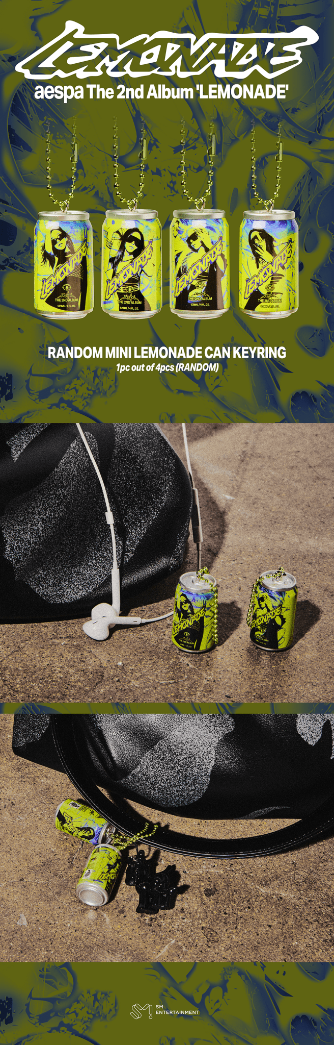 (Pre Order) aespa - Make it Lemonade Official MD - RANDOM MINI CAN KEYRING - KPop Idol