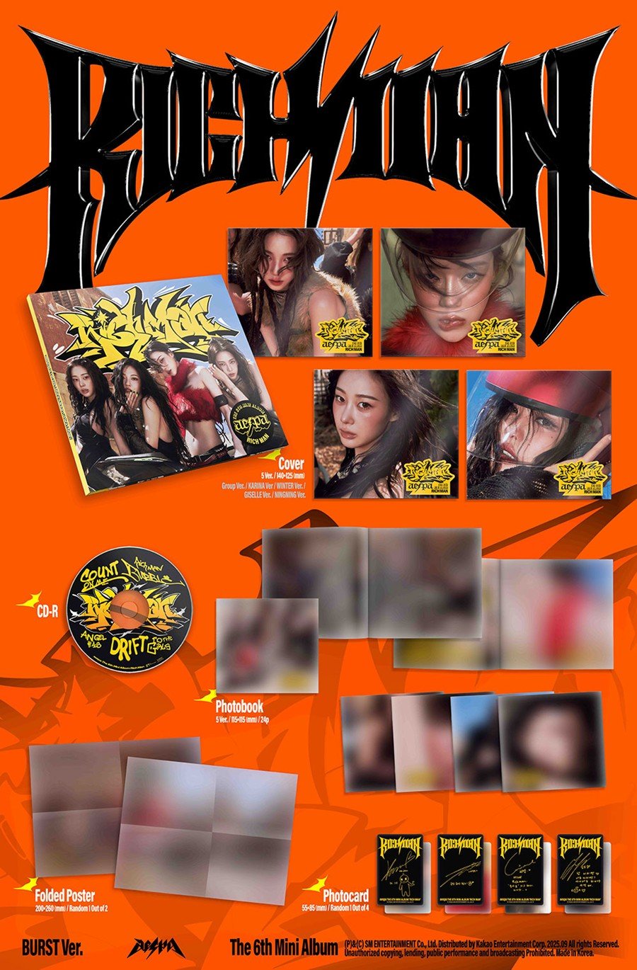 (Pre Order) aespa - Rich Man: Burst version (random cover) - KPop Idol