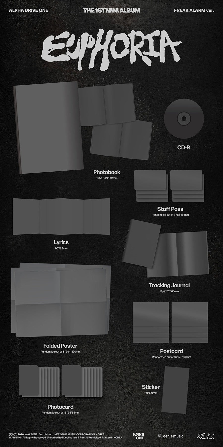 (Pre Order) Alpha Drive One - Euphoria Freak Alarm Ver. with Makestar POB - KPop Idol