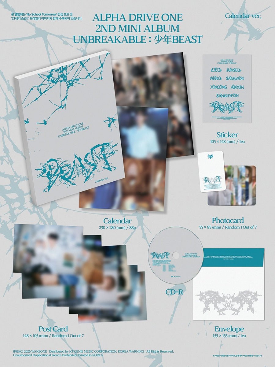 (Pre Order) Alpha Drive One: Unbreakable: 少年Beast - Calendar Ver. - KPop Idol