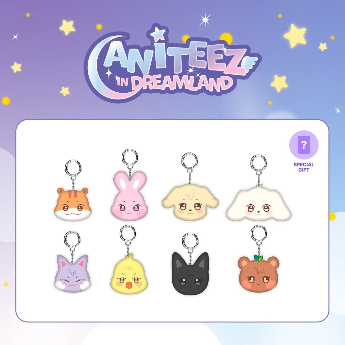 (Pre Order) Aniteez in Dreamland: Mini Face Keyring - KPop Idol