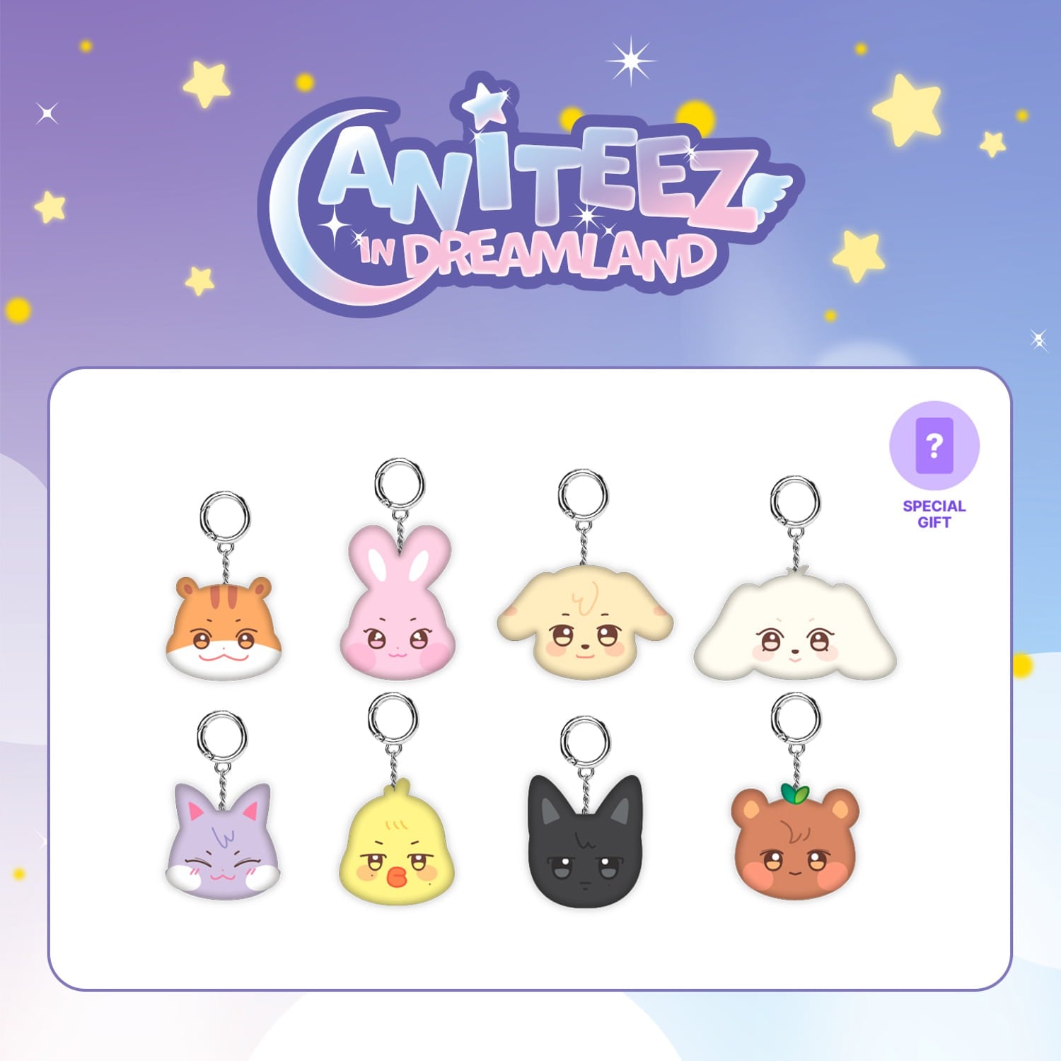 (Pre Order) Aniteez in Dreamland: Mini Face Keyring - KPop Idol