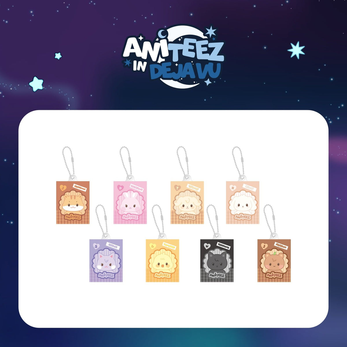 (Pre Order) Ateez - Aniteez in Deja Vu: RANDOM MINIATURE KEYRING - KPop Idol