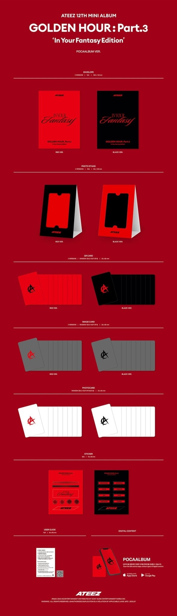 (Pre Order) Ateez - Golden Hour Pt.3 'In Your Fantasy' Poca Album (random cover) - KPop Idol