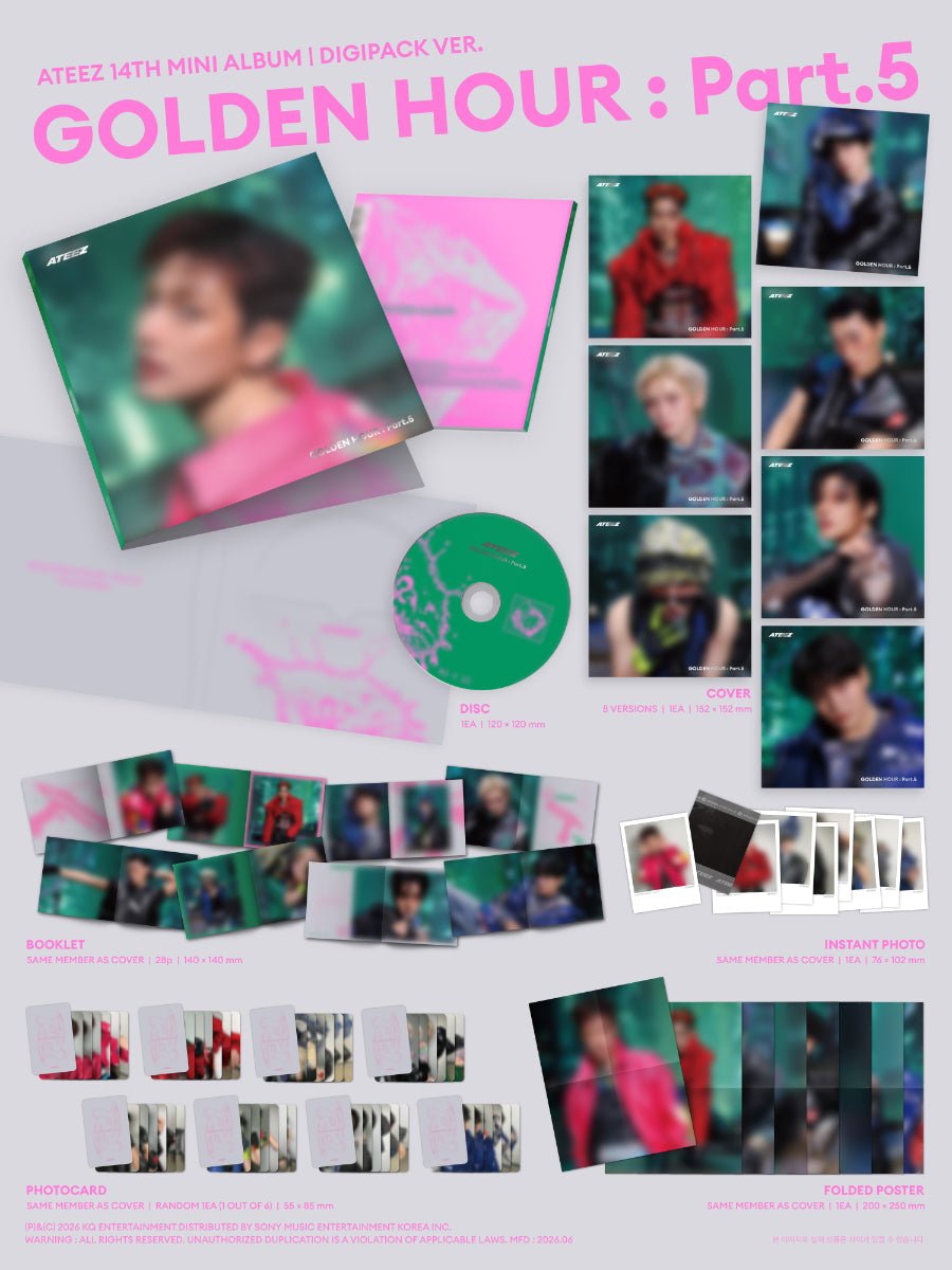 (Pre Order) Ateez - Golden Hour Pt.5: Digipack Member ver. - Soundwave POB - KPop Idol