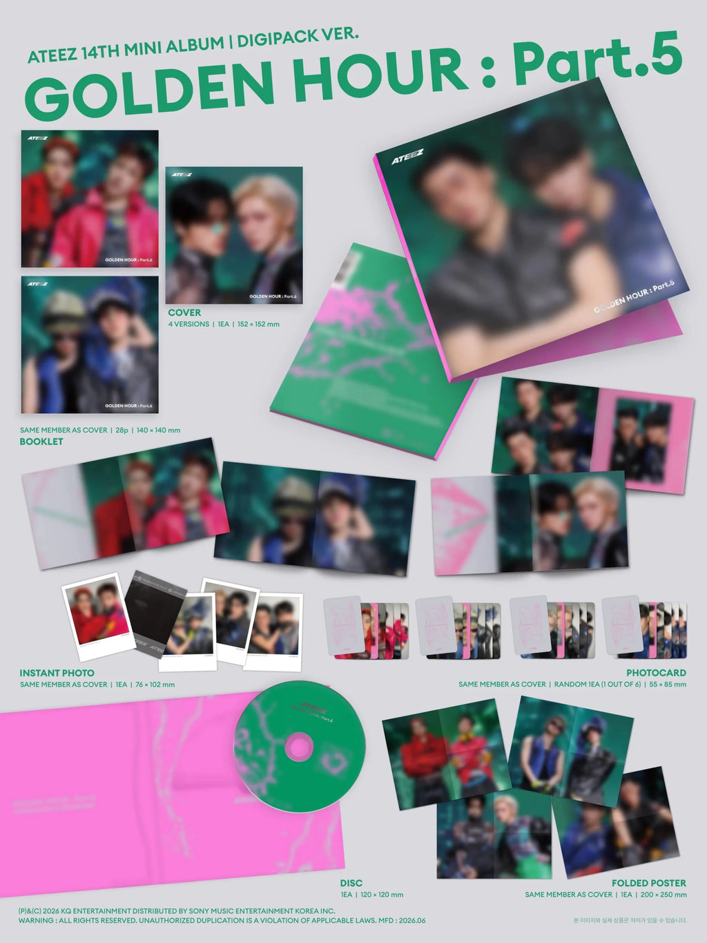 (Pre Order) Ateez - Golden Hour Pt.5: Digipack Unit ver. - Dear My Muse POB - KPop Idol