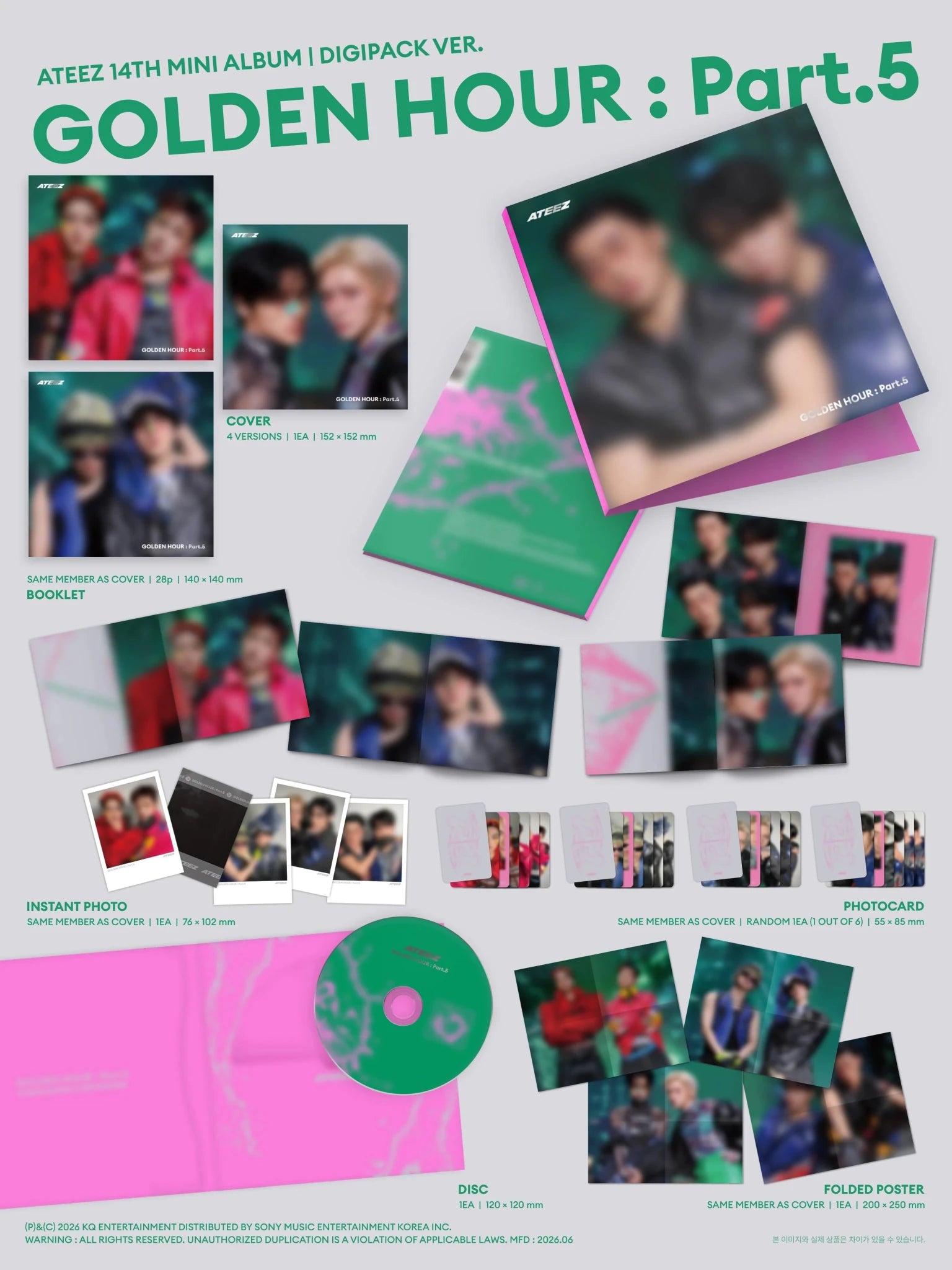 (Pre Order) Ateez - Golden Hour Pt.5: Digipack Unit ver. - Dear My Muse POB - KPop Idol