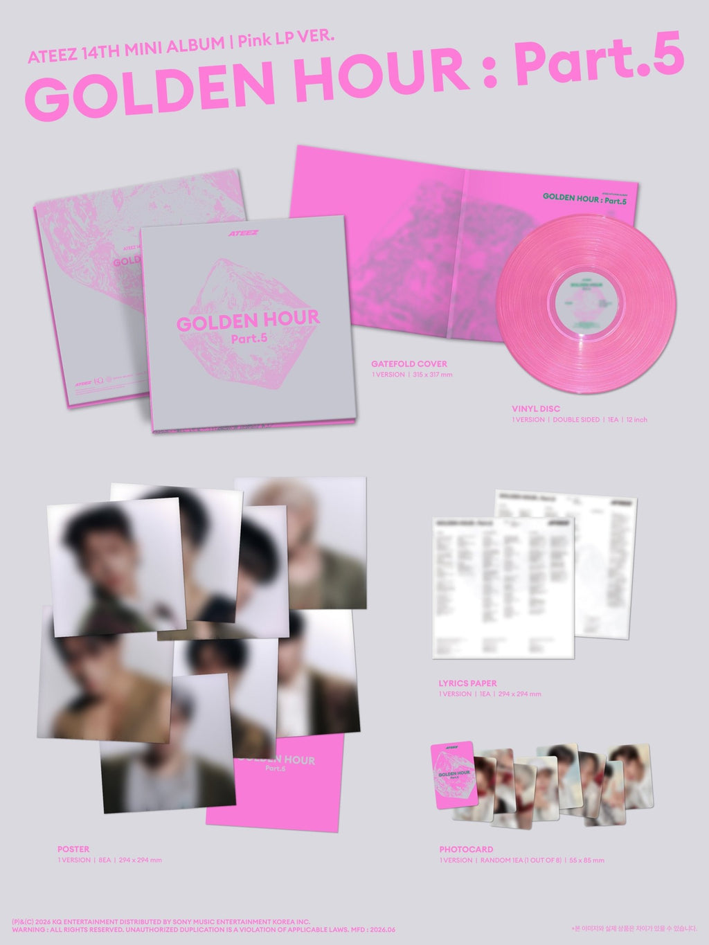(Pre Order) Ateez - Golden Hour Pt.5: LP/Vinyl - KPop Idol