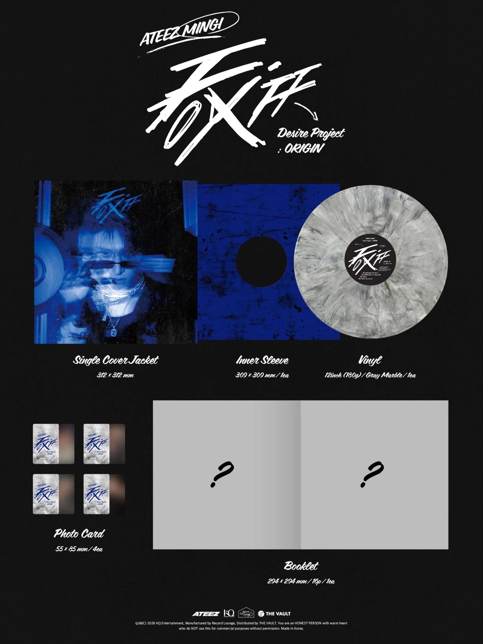 (Pre Order) Ateez Mingi - Fix Off Desire Project: Origin (Vinyl) - KPop Idol