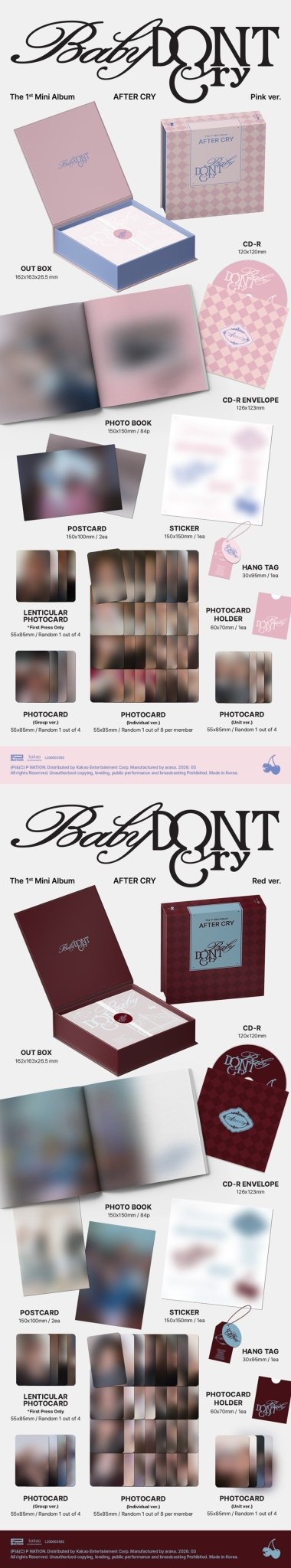 (Pre Order) Baby DONT Cry - After Cry - KPop Idol