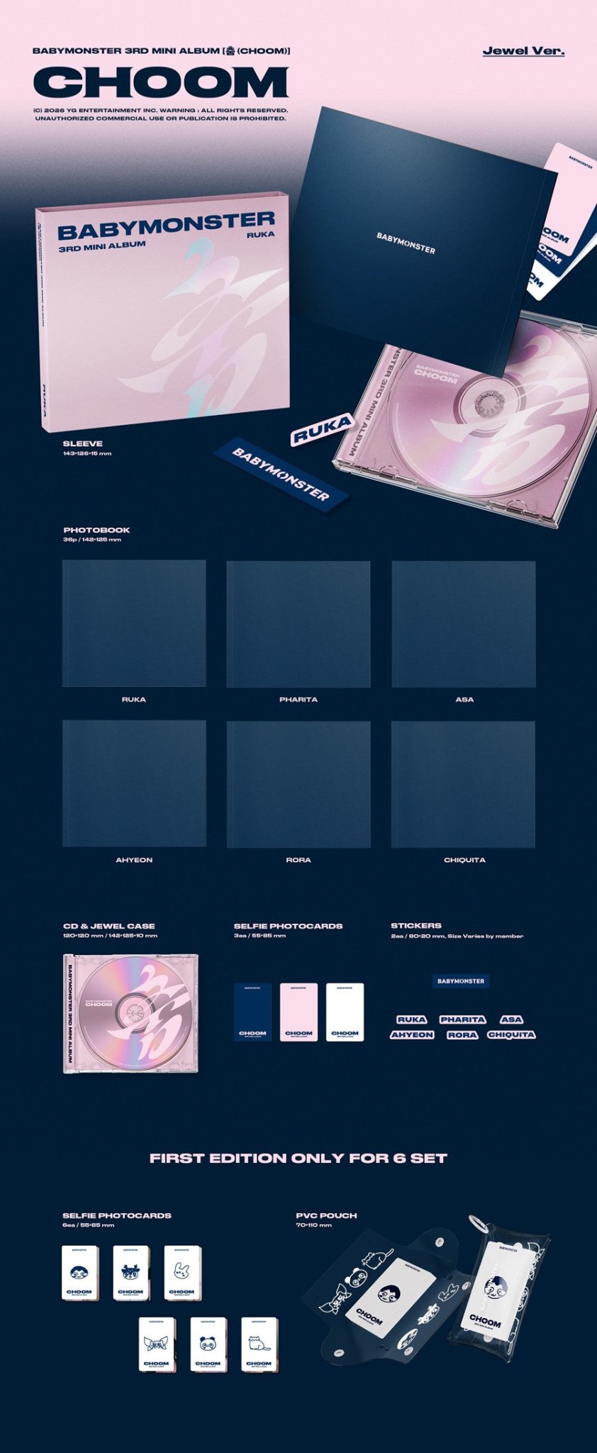 (Pre Order) Babymonster - Choom: Jewel Case ver. - KPop Idol