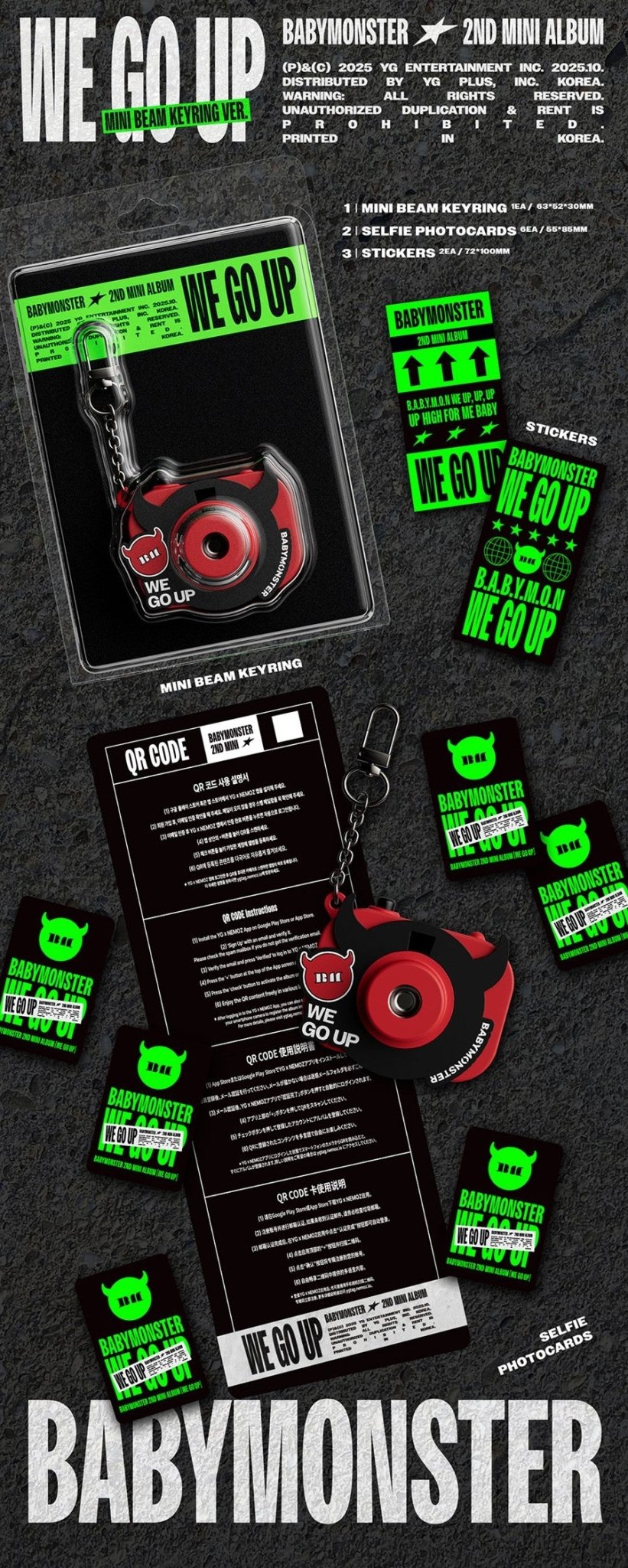 (Pre Order) BABYMONSTER - We Go Up: Mini Beam Keyring version - KPop Idol