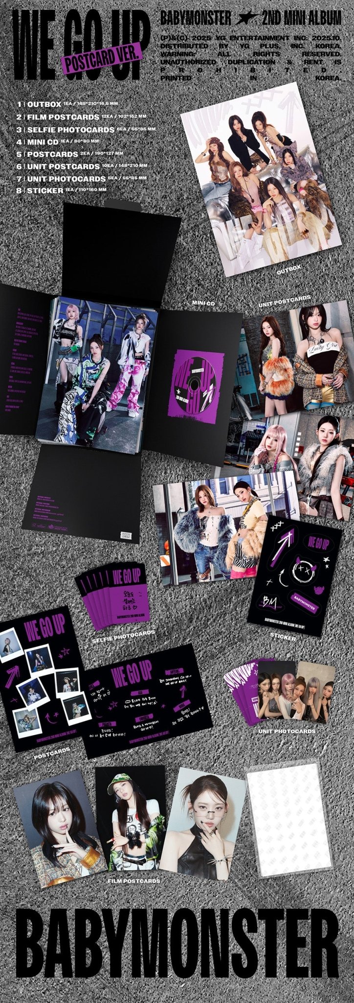 (Pre Order) BABYMONSTER - We Go Up: Postcard version - KPop Idol