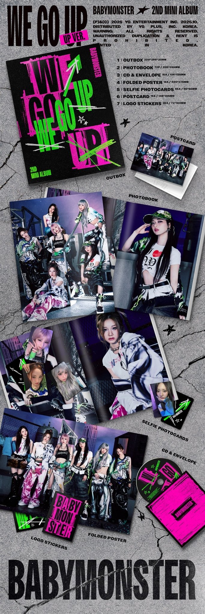 (Pre Order) BABYMONSTER - We Go Up: UP version with Weverse POB - KPop Idol