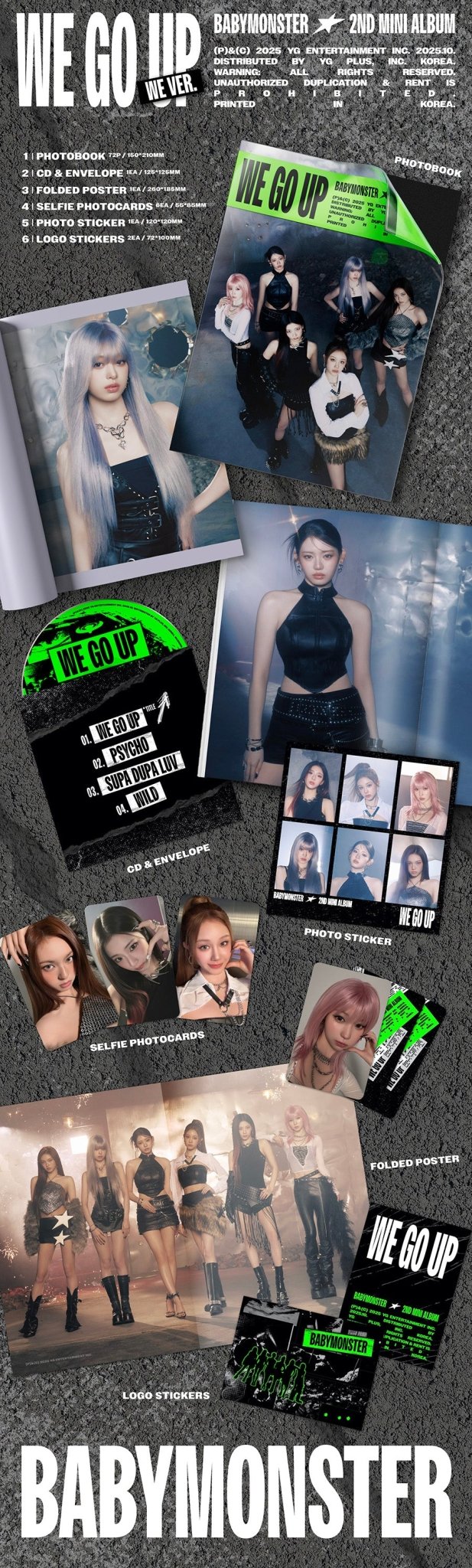 (Pre Order) BABYMONSTER - We Go Up: WE version with Weverse POB - KPop Idol