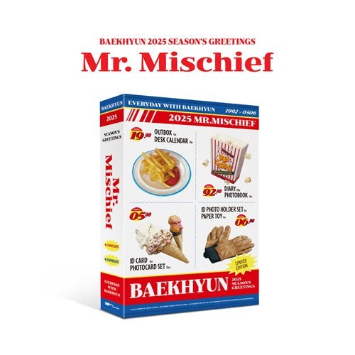 (Pre Order) BAEKHYUN - BAEKHYUN 2025 SEASON'S GREETINGS Mr. Mischief with Music Korea POB - KPop Idol