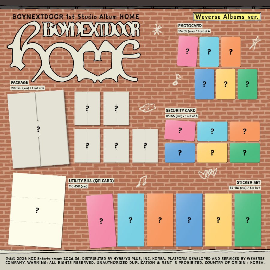 (Pre Order) BoyNextDoor - Home: Weverse Album - KPop Idol