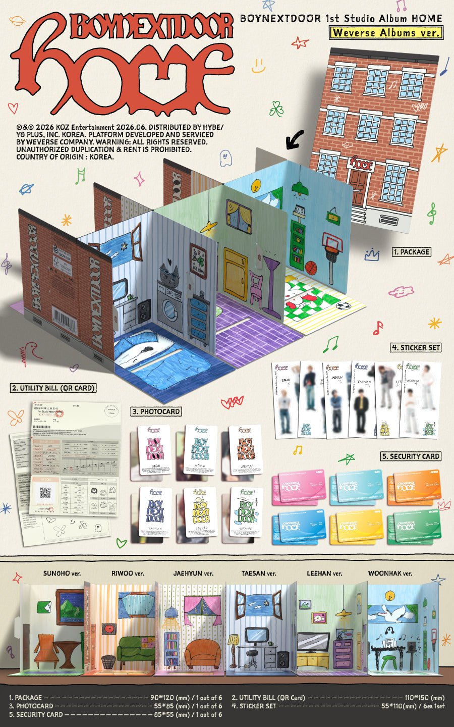 (Pre Order) BoyNextDoor - Home: Weverse Album - KPop Idol
