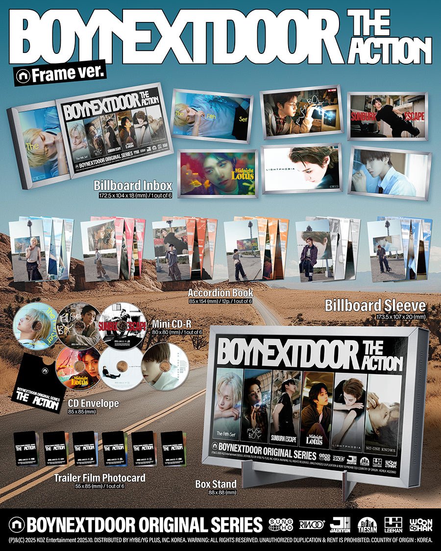 (Pre Order) BoyNextDoor - The Action Frame Version with Weverse POB - KPop Idol
