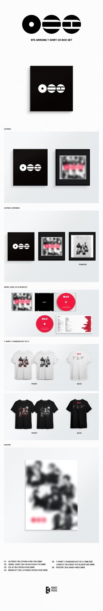 (Pre Order) BTS - Arirang: T-Shirt CD Box Set - KPop Idol
