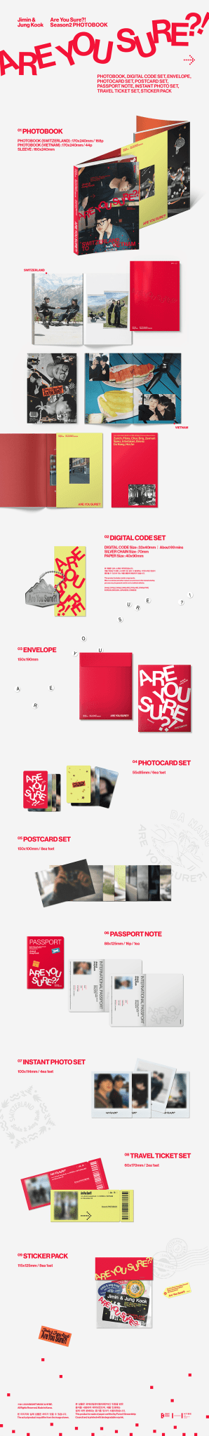 (Pre Order) BTS Jimin x Jung Kook - Are You Sure Season 2 Photobook with Weverse POB - KPop Idol