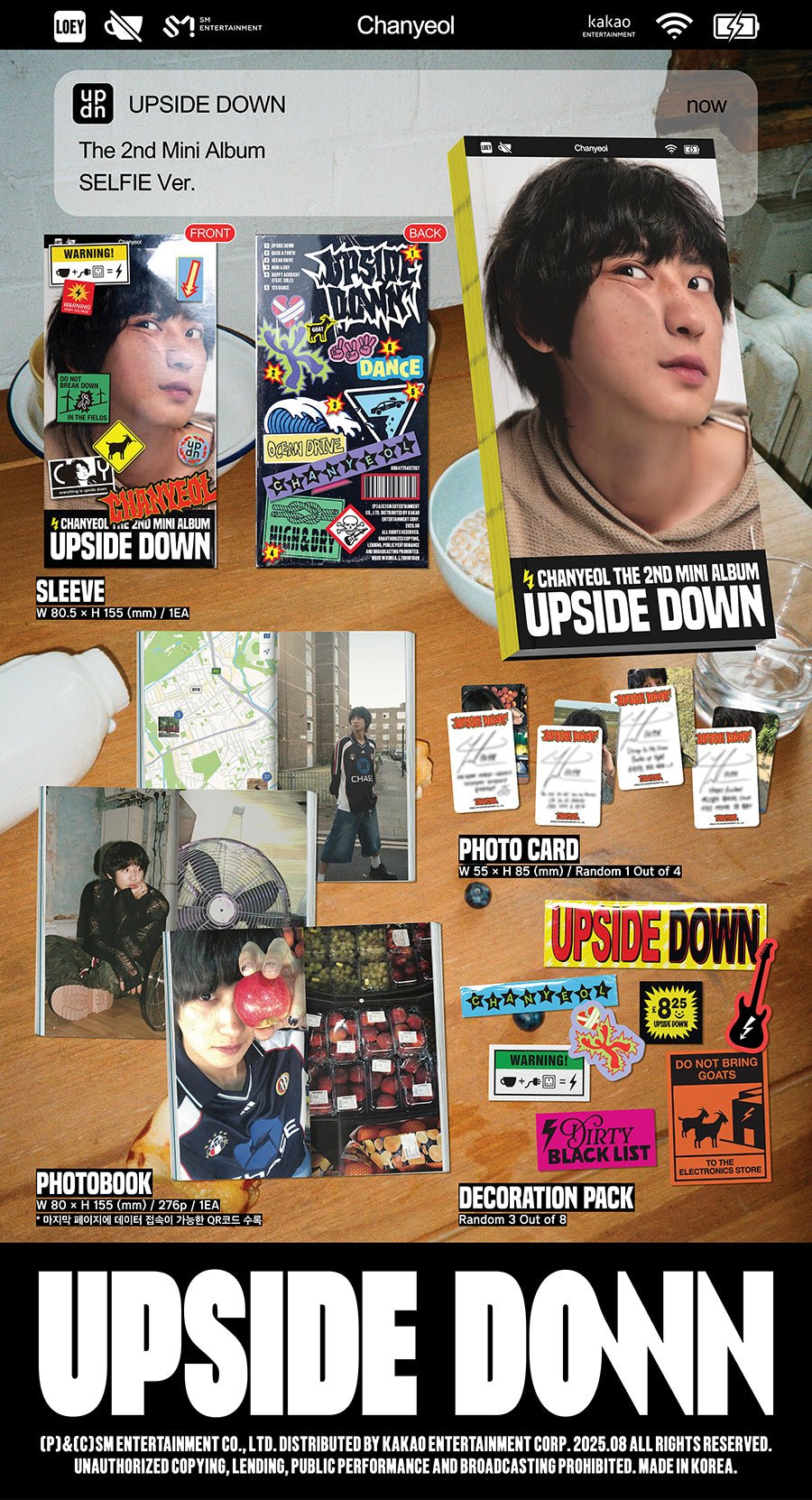 (Pre Order) Chanyeol - Upside Down (Selfie Version) - KPop Idol