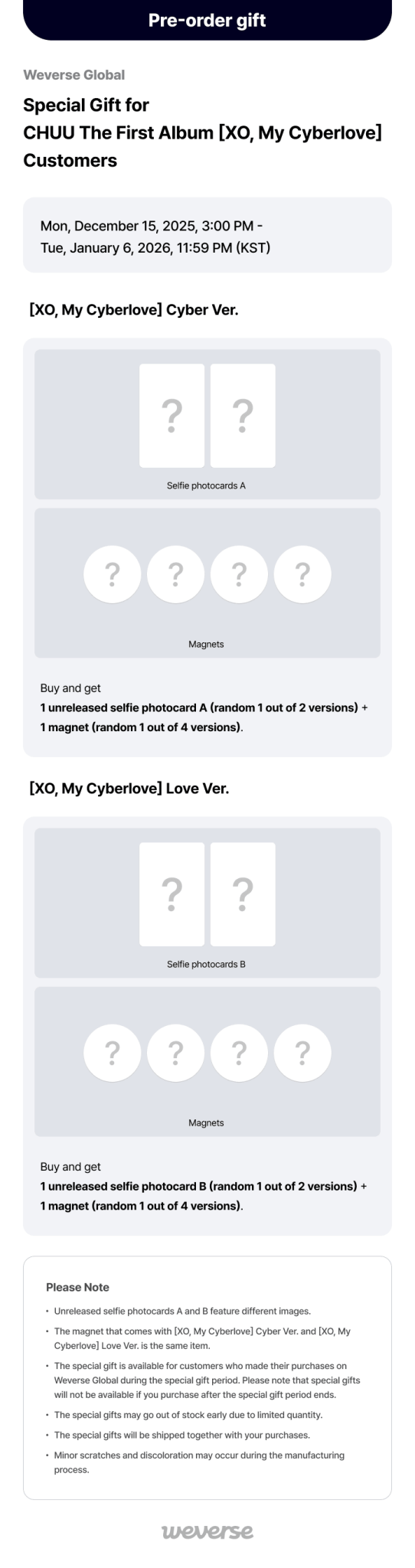 (Pre Order) CHUU - XO, My Cyberlove Cyber Version - KPop Idol