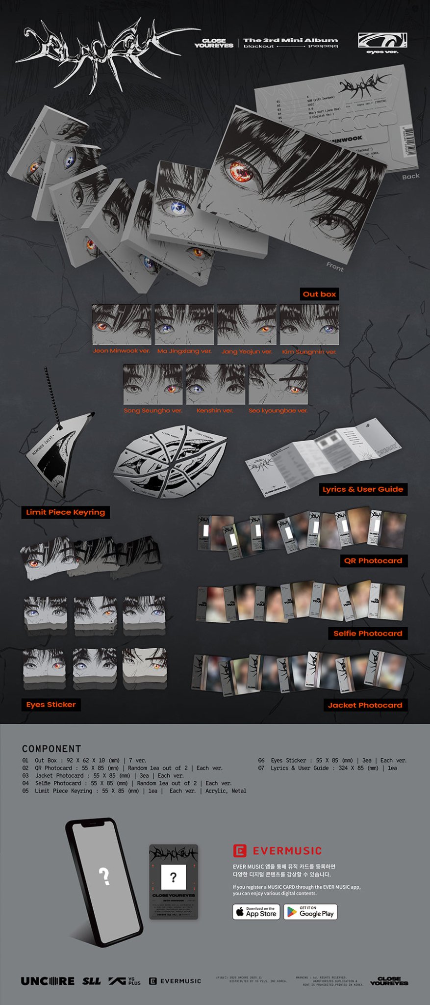 (Pre Order) Close Your Eyes - Blackout: eyes version - KPop Idol