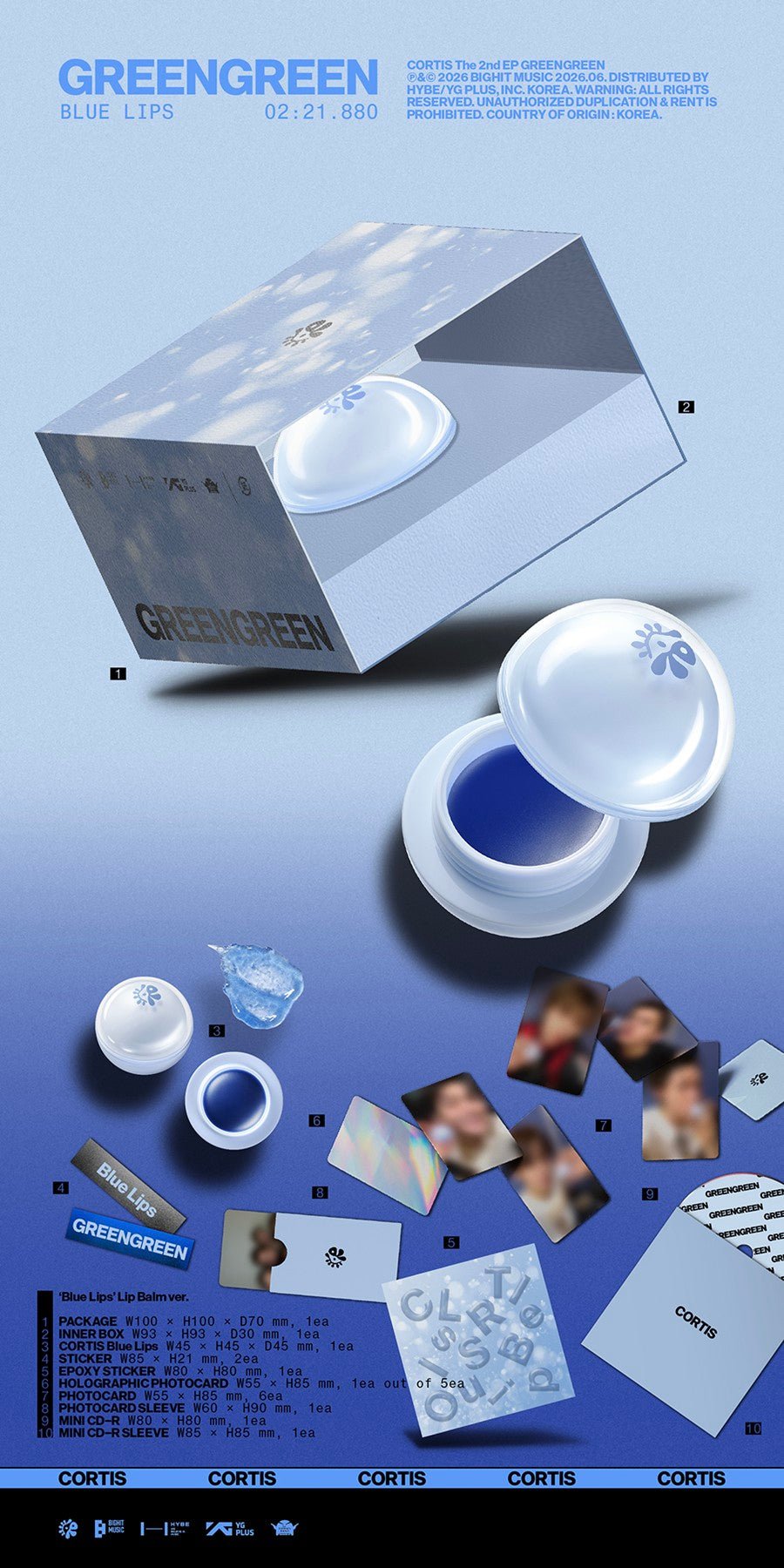 (Pre Order) Cortis - GreenGreen: Blue Lips - Lip Balm Ver. - KPop Idol