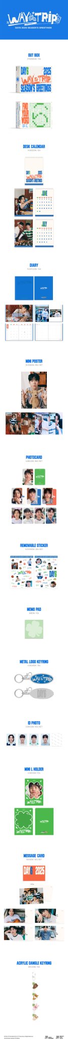 (Pre Order) DAY6 - 2025 Season’s Greetings Way to Trip with Music Korea POB - KPop Idol