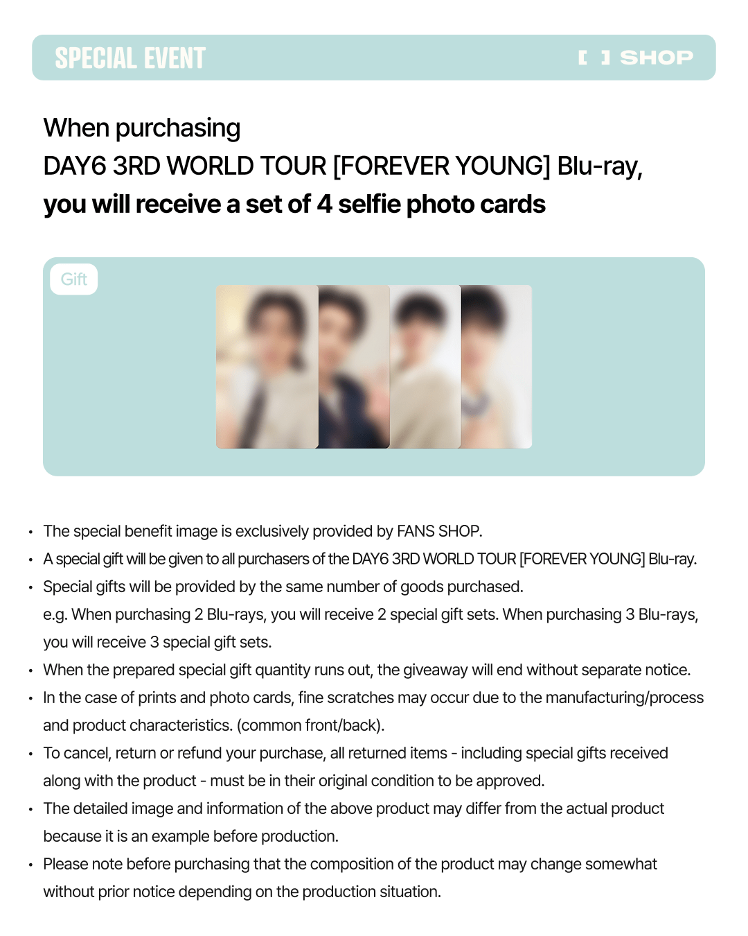 (Pre Order) Day6 - 3rd World Tour Forever Young Blu - Ray with POB - KPop Idol